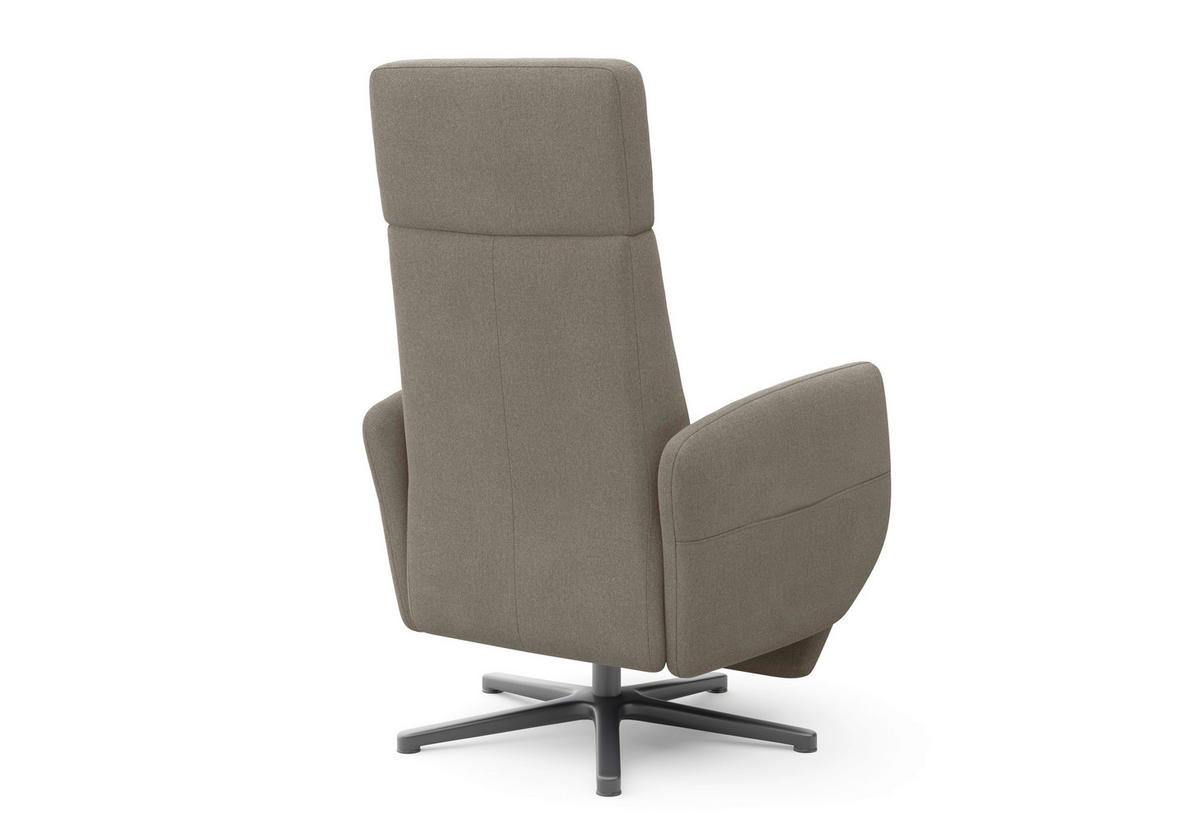 RELAXSESSEL in Textil Schlammfarben  - Schlammfarben/Schwarz, Konventionell, Textil/Metall (71/110/82cm) - Sit & More