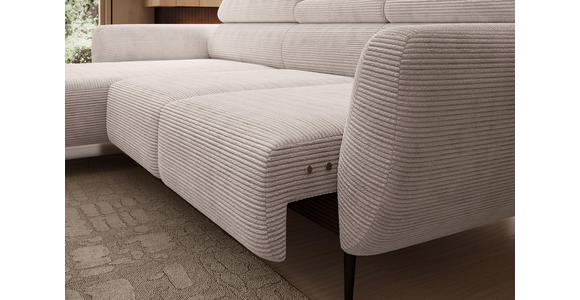 ECKSOFA  in Cord Naturfarben  174/277 cm  - Schwarz/Naturfarben, KONVENTIONELL, Textil/Metall (174/277cm) - Carryhome