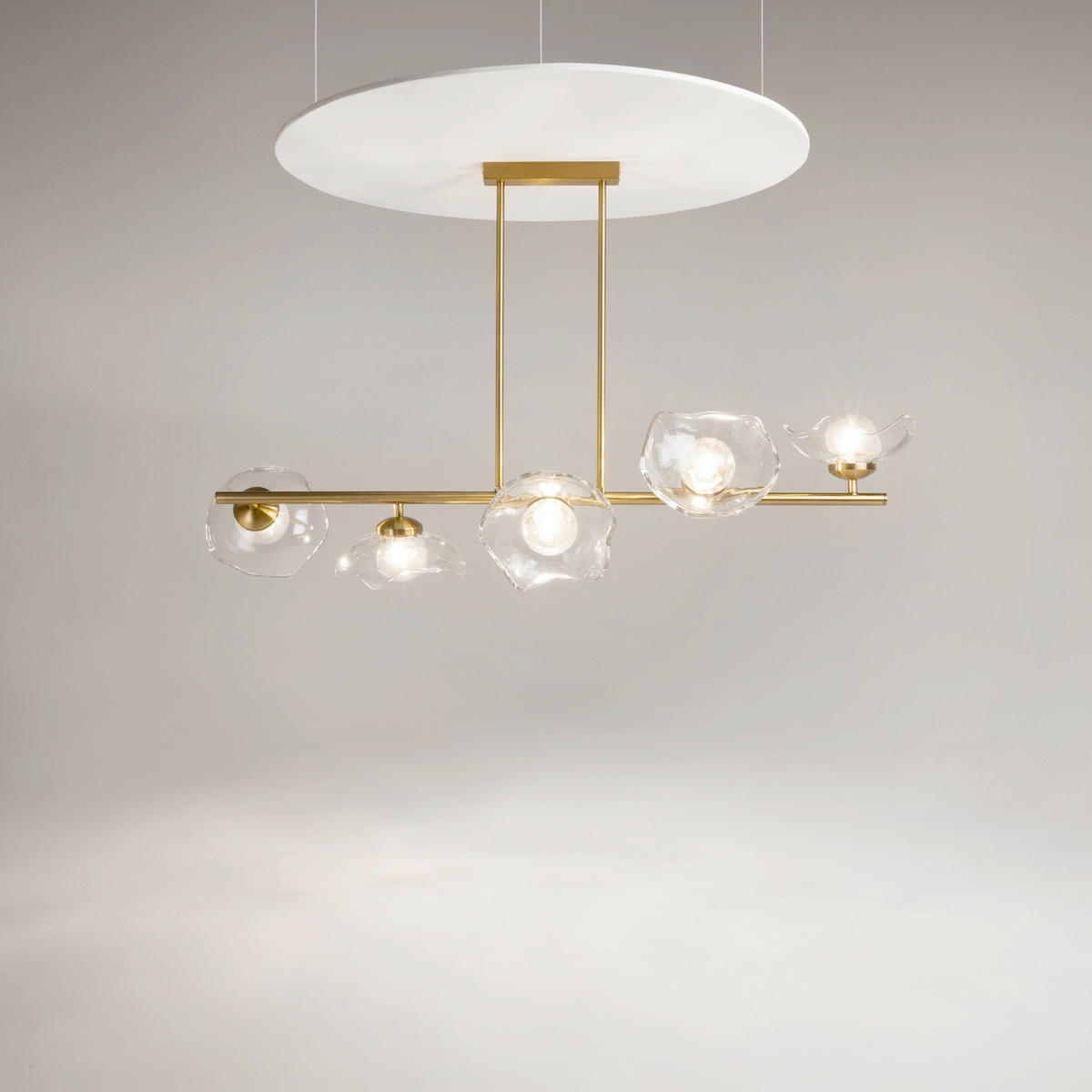 PENDELLAMPA Miracle 110/84,4/30,9 cm  - mässingsfärgad/transparent, Design, metall (110/84,4/30,9cm) - MAYTONI