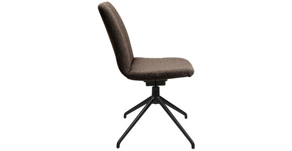 STUHL - Dunkelbraun/Schwarz, Design, Textil/Metall (46/85-88/55cm) - Johann Jakob