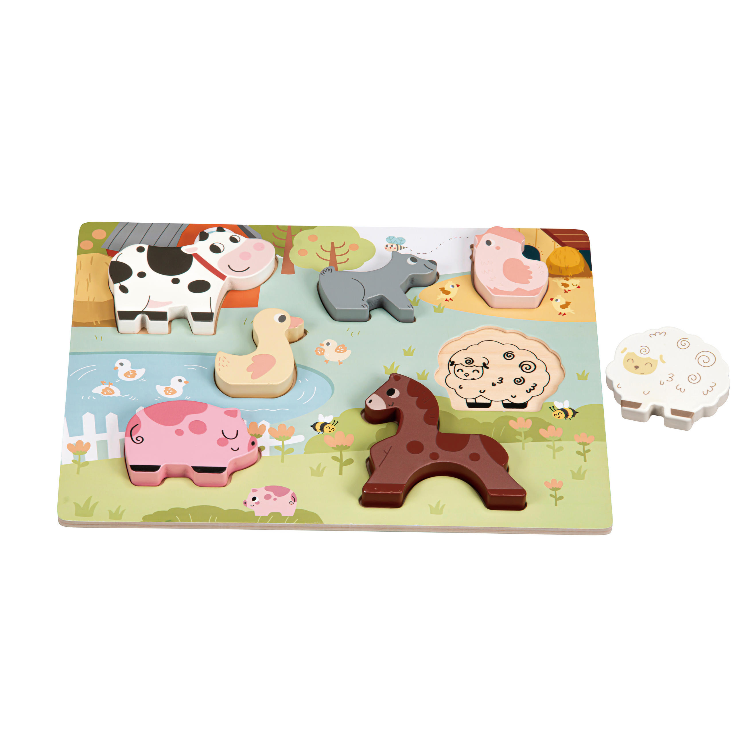 My Baby Lou Puzzle Bauernhof Mehrfarbig, Beigebraun 22.5x30 cm