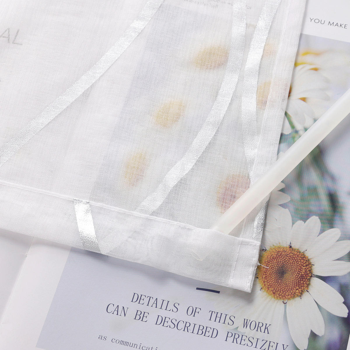 FLÄCHENVORHANG   transparent   57/145 cm  - Weiß Hochglanz/Silberfarben, Basics, Textil (57/145cm) - Joyswahl