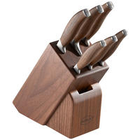 MESSERBLOCK 7-teilig  - Walnussfarben, Design, Holz (12,5/25,0/36,0cm) - Rösle