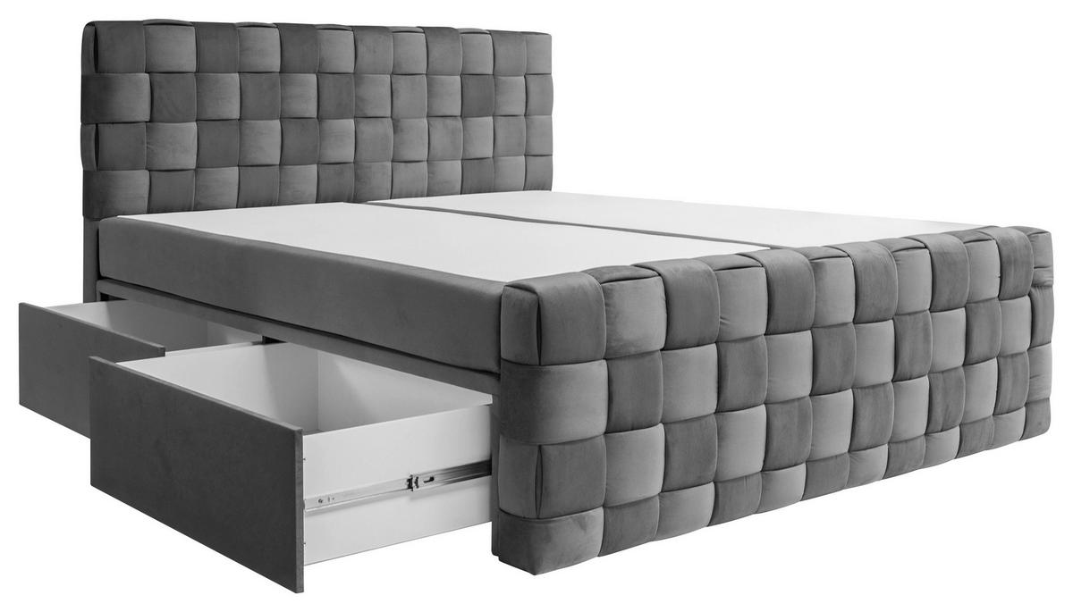 BOXBETT 140/200 cm  in Graphitfarben  - Graphitfarben, MODERN, Textil (140/200cm) - Livetastic