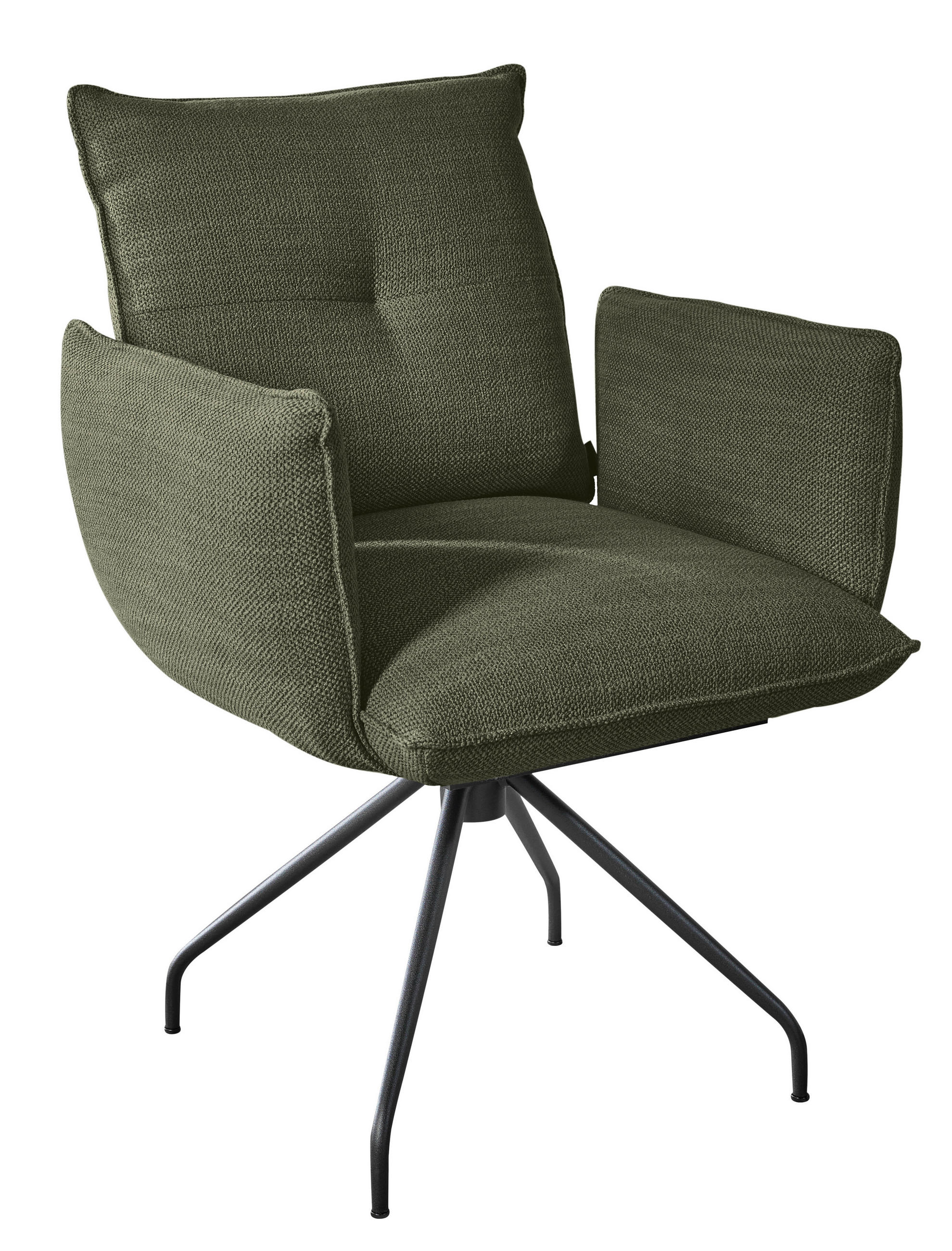 ARMLEHNSTUHL in Stahl Struktur - Schwarz/Grün, Design, Textil/Metall (65/90/70cm) - Dieter Knoll