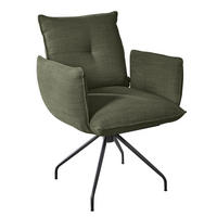ARMLEHNSTUHL  in Stahl Struktur  - Schwarz/Grün, Design, Textil/Metall (65/90/70cm) - Dieter Knoll