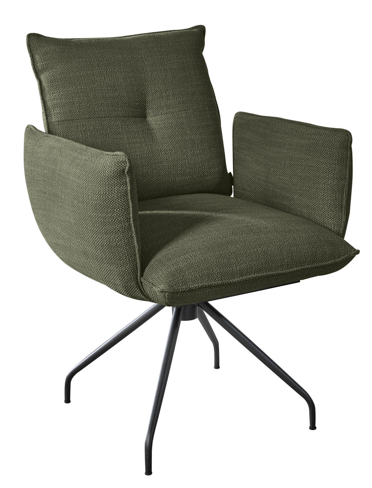 ARMLEHNSTUHL  in Stahl Struktur  - Schwarz/Grün, Design, Textil/Metall (65/90/70cm) - Dieter Knoll