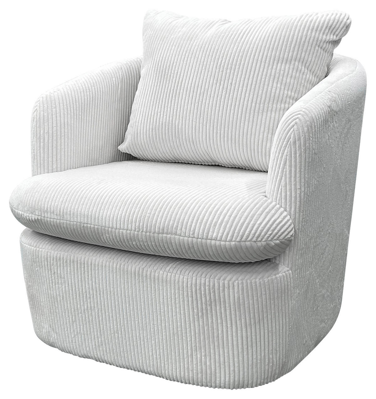 SESSEL in Cord Elfenbein  - Elfenbein, Basics, Textil (72/78/77cm) - MID.YOU