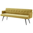 SITZBANK in Textil Gelb, Grün  - Gelb/Schwarz, Design, Textil/Metall (206/85/69cm) - Johann Jakob