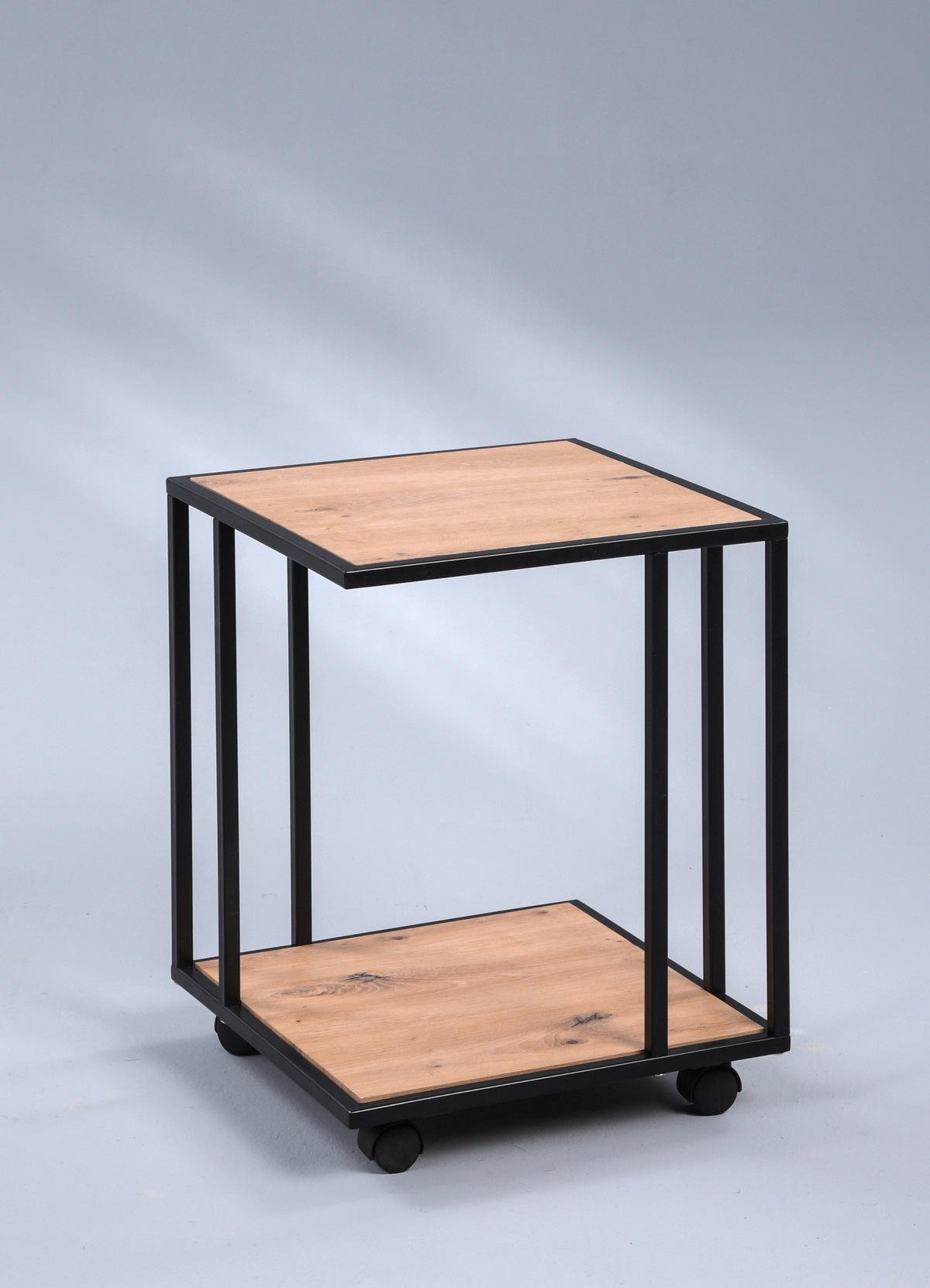 BEISTELLTISCH 40/40/51 cm Schwarz, Eichefarben quadratisch  - Eichefarben/Schwarz, Basics, Holzwerkstoff/Kunststoff (40/40/51cm)