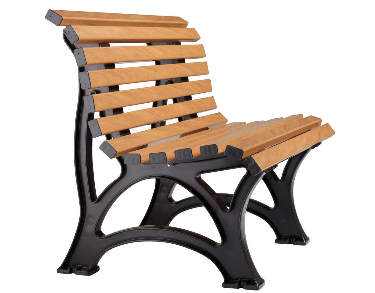 GARTENBANK 120/80/64 cm   - Hellbraun/Dunkelbraun, Basics, Kunststoff (120/80/64cm) - Modante