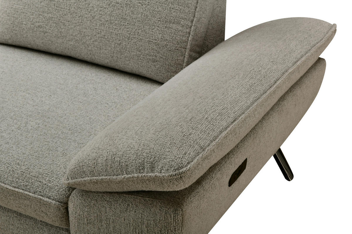 ECKSOFA Beige Webstoff  - Beige/Schwarz, MODERN, Textil/Metall (161/290cm) - Livetastic