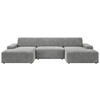 WOHNLANDSCHAFT in Cord Grau  - Schwarz/Grau, Modern, Kunststoff/Textil (162/329/162cm) - Trendmanufaktur