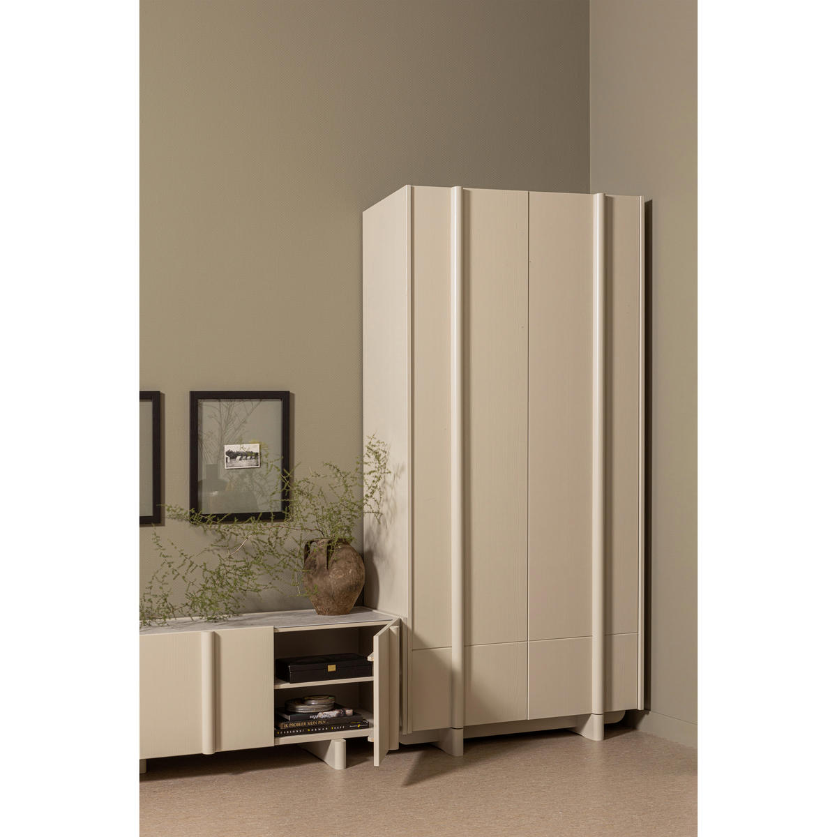 GARDEROBENSCHRANK Basu  in 101/210/46 cm  - Grauweiß, Design, Holz (101/210/46cm) - Livetastic