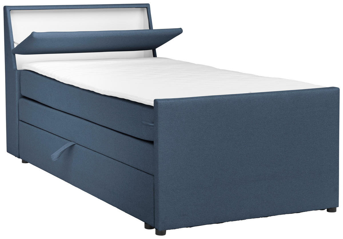 BOXSPRINGBETT 100/200 cm  in Blaugrau  - Blaugrau, Modern, Holz/Textil (100/200cm) - MID.YOU