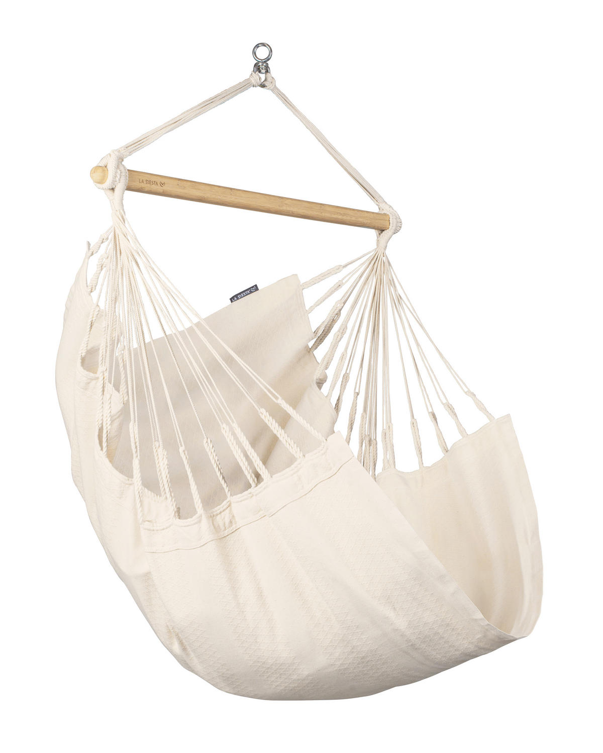 HÄNGESESSEL basic org.cotton 90/145/140 cm  - Weiß, KONVENTIONELL, Holz/Textil (90/145/140cm) - La Siesta