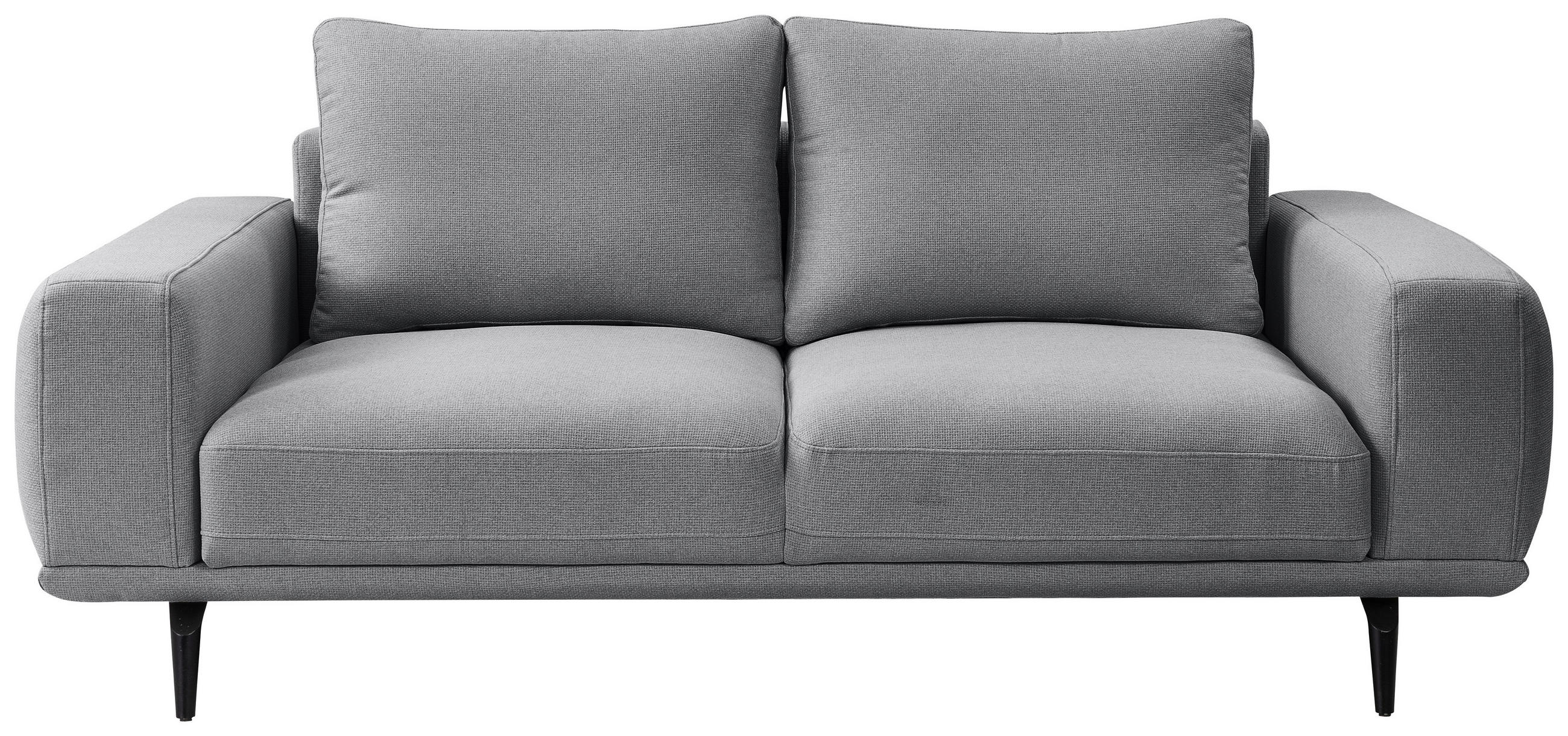2-SITZER-SOFA Webstoff Grau  - Schwarz/Grau, MODERN, Textil/Metall (202/89/115cm) - MID.YOU