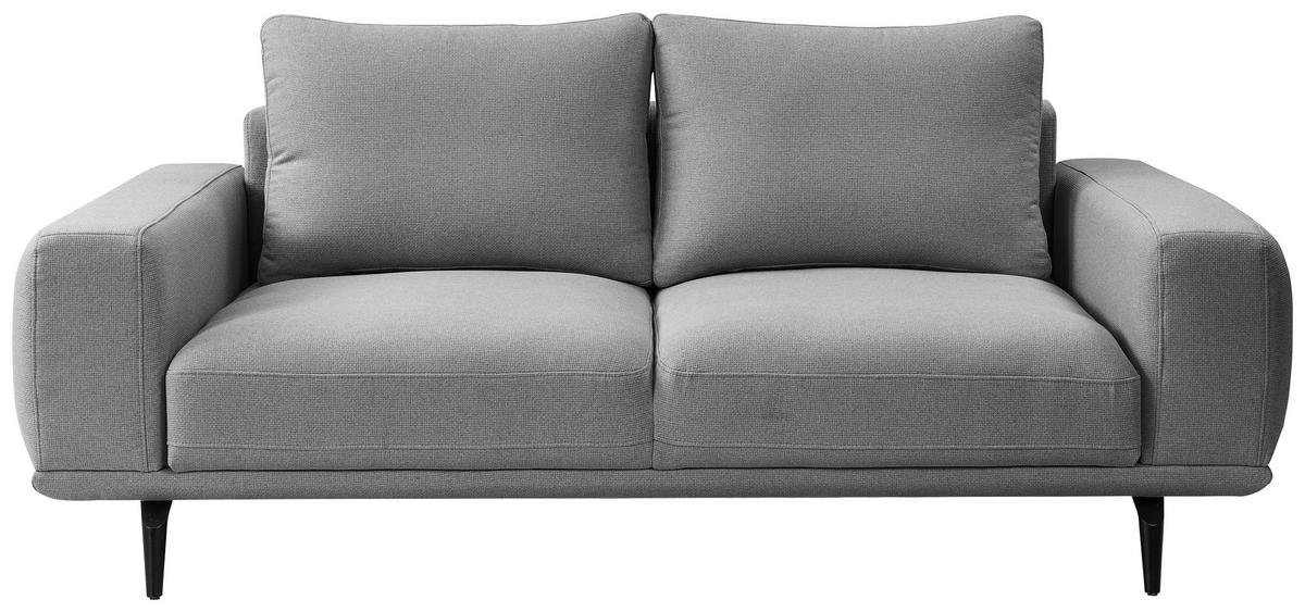2-SITZER-SOFA in Webstoff Grau  - Schwarz/Grau, Modern, Textil/Metall (202/89/115cm) - MID.YOU