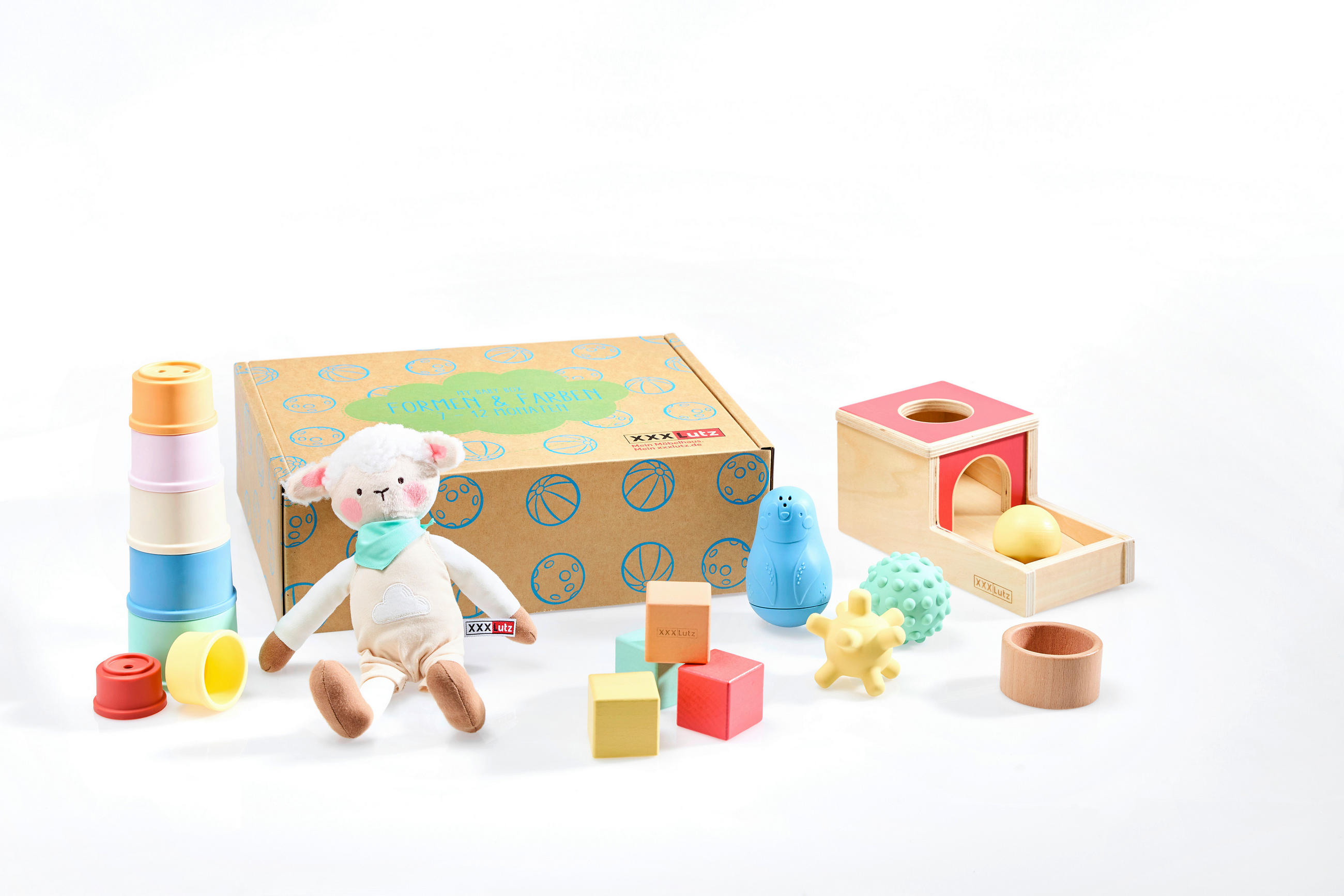 BABYBOX FORMEN & FARBEN - Multicolor/Hellgrün, Basics, Naturmaterialien/Holz