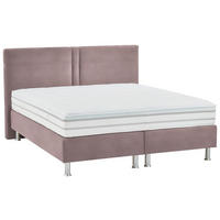 BOXSPRINGBETT 180/200 cm  in Altrosa  - Alufarben/Altrosa, Design, Kunststoff/Textil (180/200cm) - Beldomo - Sleep