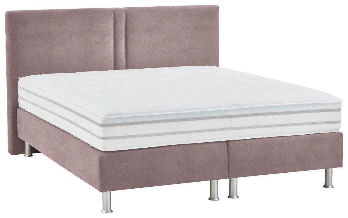 BOXSPRINGBETT 180/200 cm  in Altrosa  - Alufarben/Altrosa, Design, Kunststoff/Textil (180/200cm) - Beldomo - Sleep