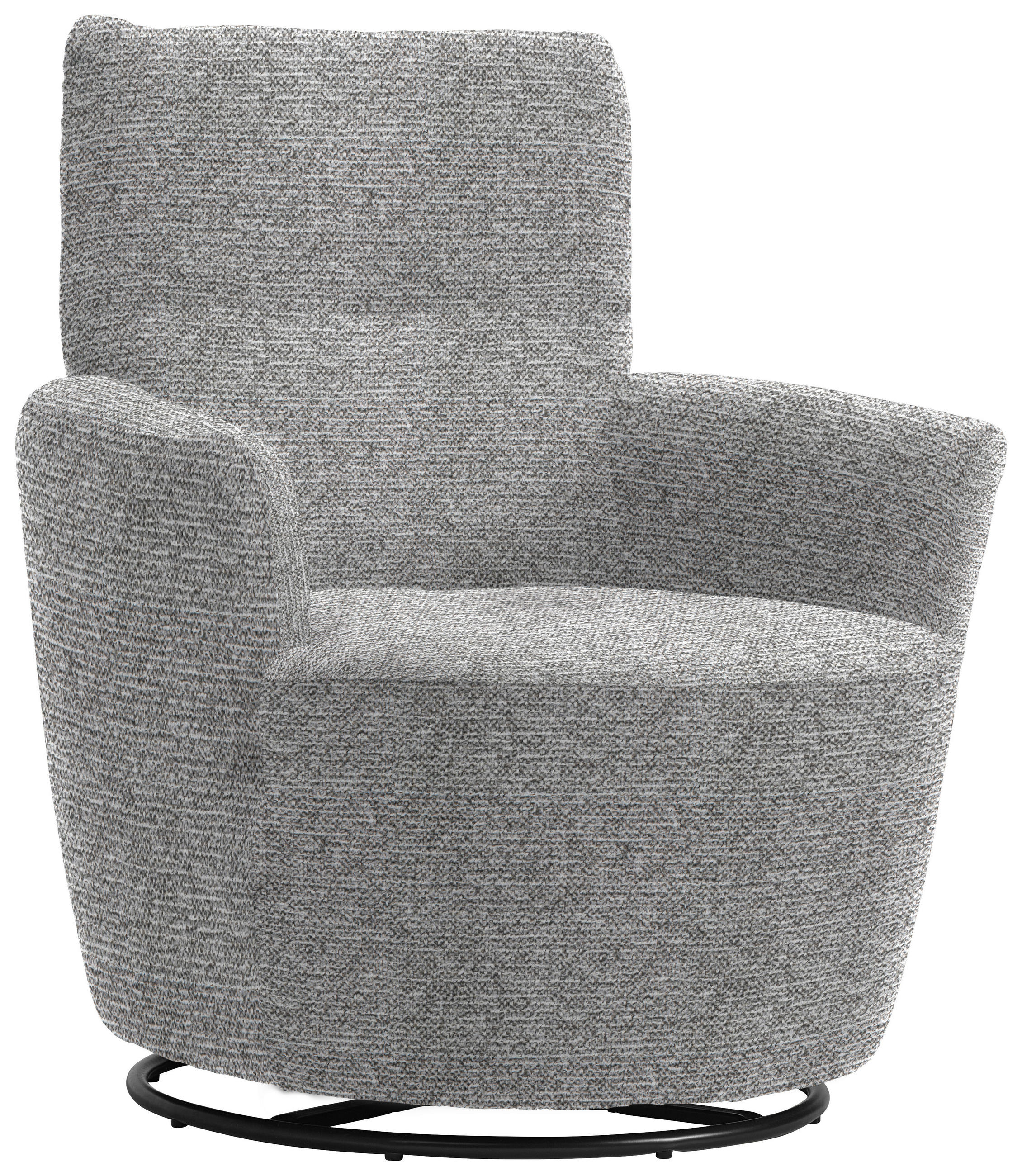 SESSEL in Chenille, Flachgewebe Hellgrau  - Hellgrau/Schwarz, Design, Textil/Metall (81/92/84cm) - Xora