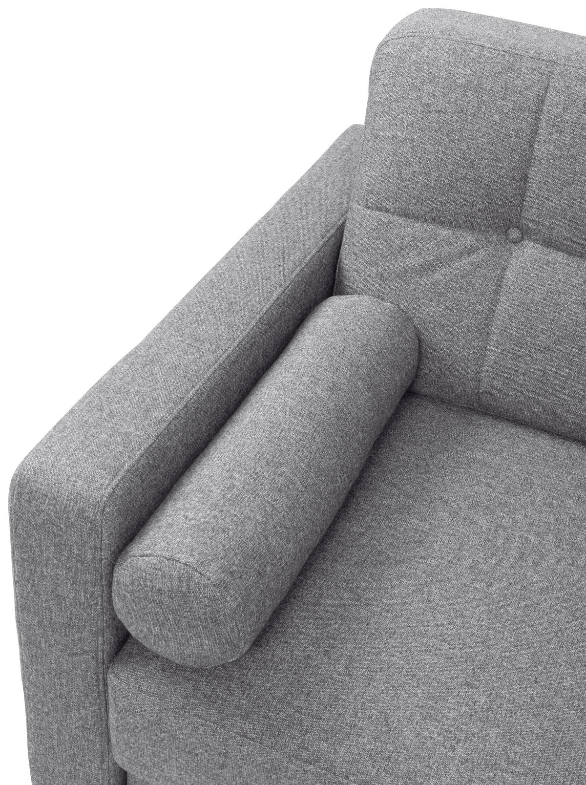 ECKSOFA in Flachgewebe Dunkelgrau  - Dunkelgrau/Schwarz, Konventionell, Holz/Textil (223/157cm) - MID.YOU