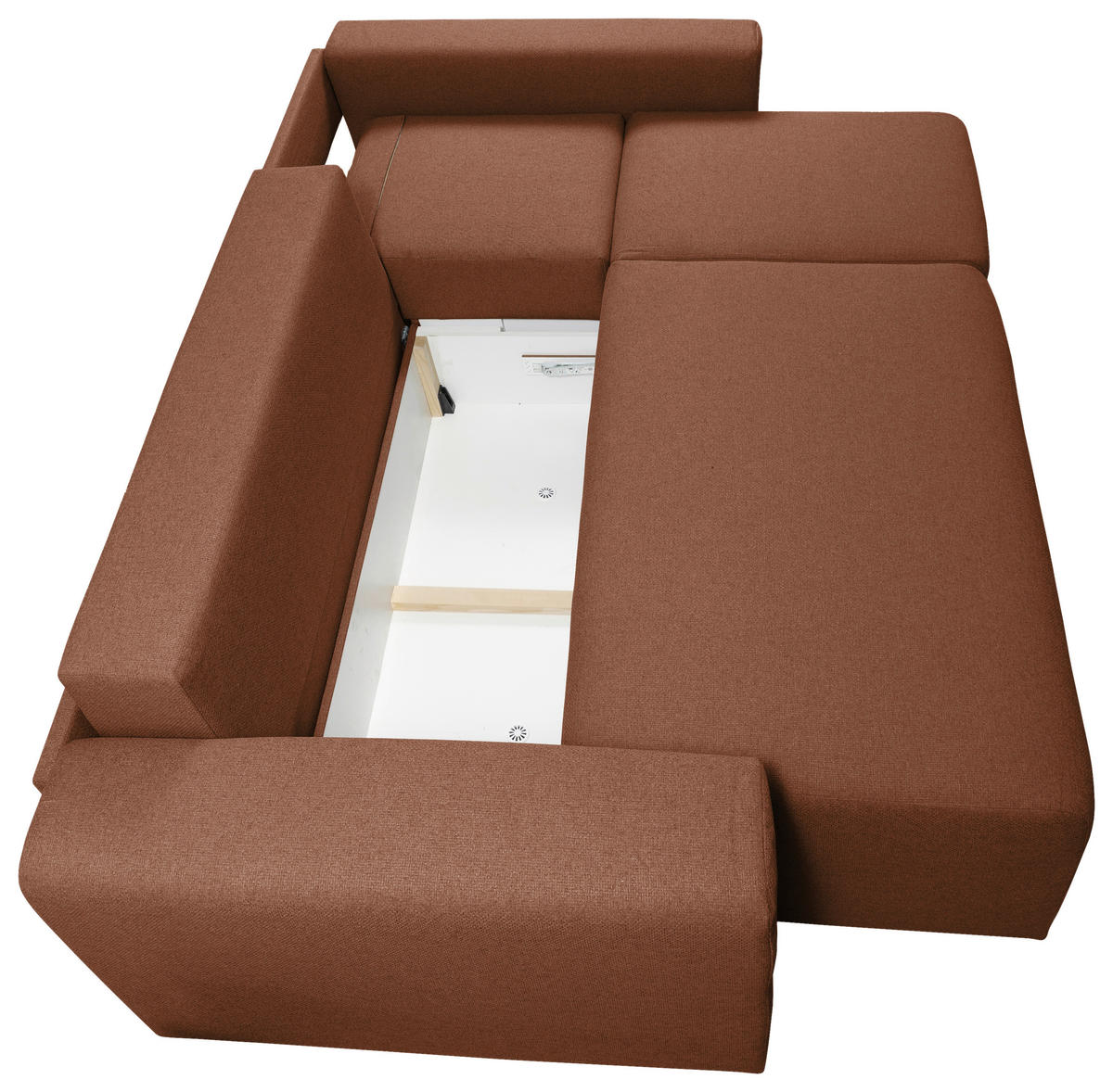 ECKSOFA in Struktur Braun  240/153 cm  - Chromfarben/Schwarz, Basics, Kunststoff/Textil (240/153cm) - P & B