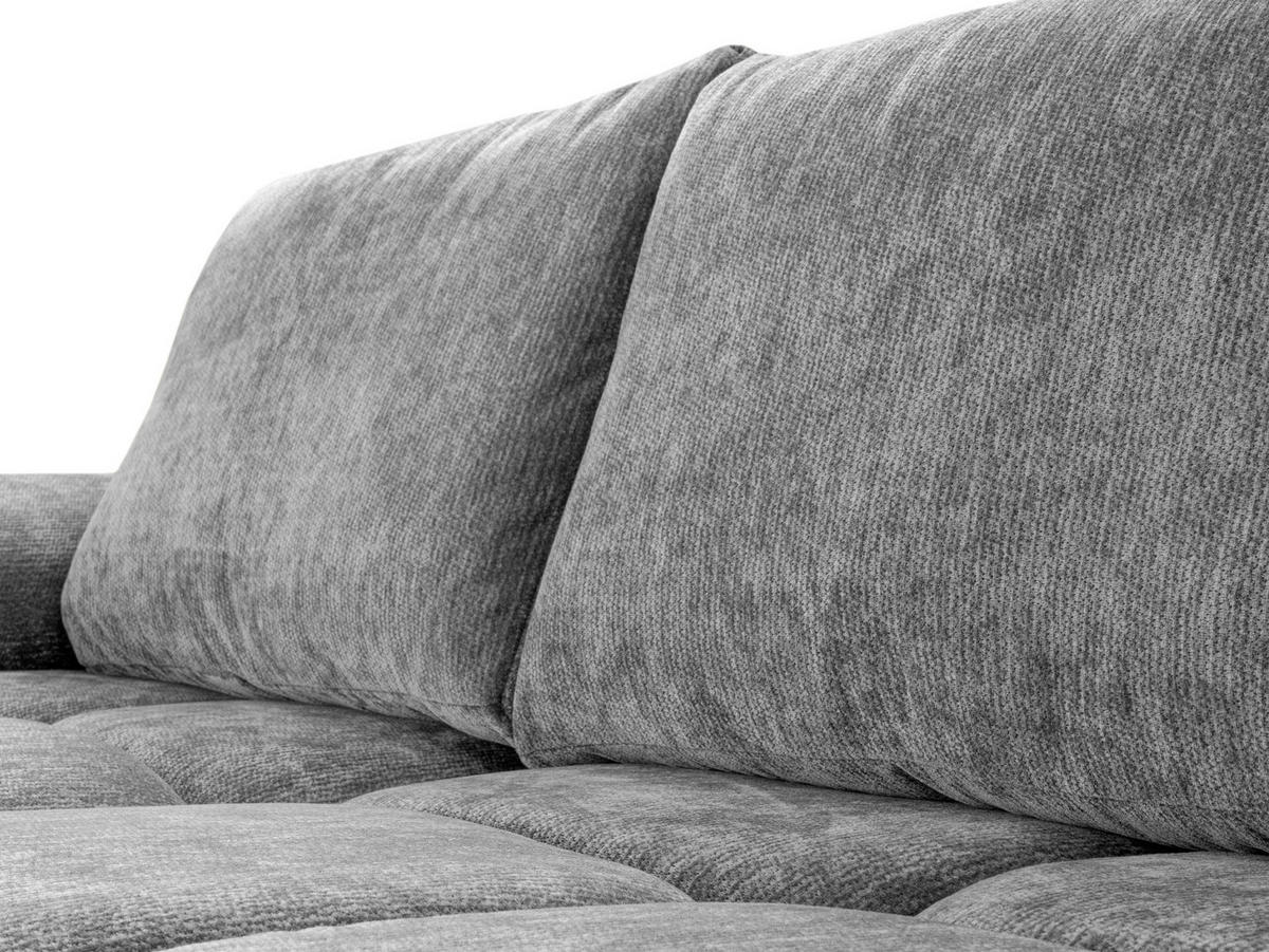 ECKSOFA  in Chenille Grau  - Chromfarben/Schwarz, KONVENTIONELL, Kunststoff/Textil (183/290cm) - Xora