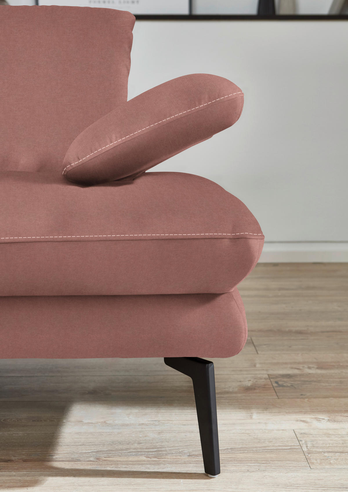 3-SITZER-SOFA in Velours Flieder  - Beige/Flieder, Design, Textil/Metall (222/89/104cm) - Dieter Knoll