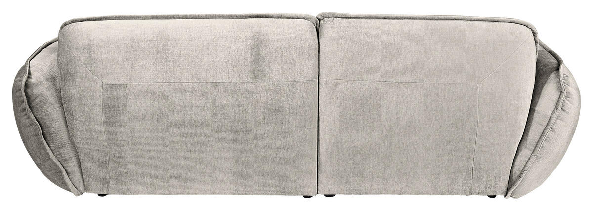 ECKSOFA in Chenille Silberfarben  - Silberfarben/Schwarz, Modern, Kunststoff/Textil (269/184cm) - Trendmanufaktur