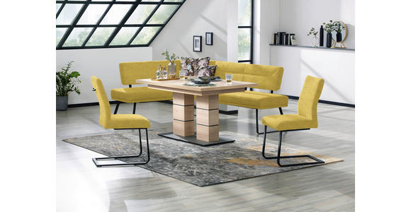 SCHWINGSTUHL  in Stahl Chenille  - Gelb/Schwarz, Design, Textil/Metall (47/93/58cm) - Dieter Knoll