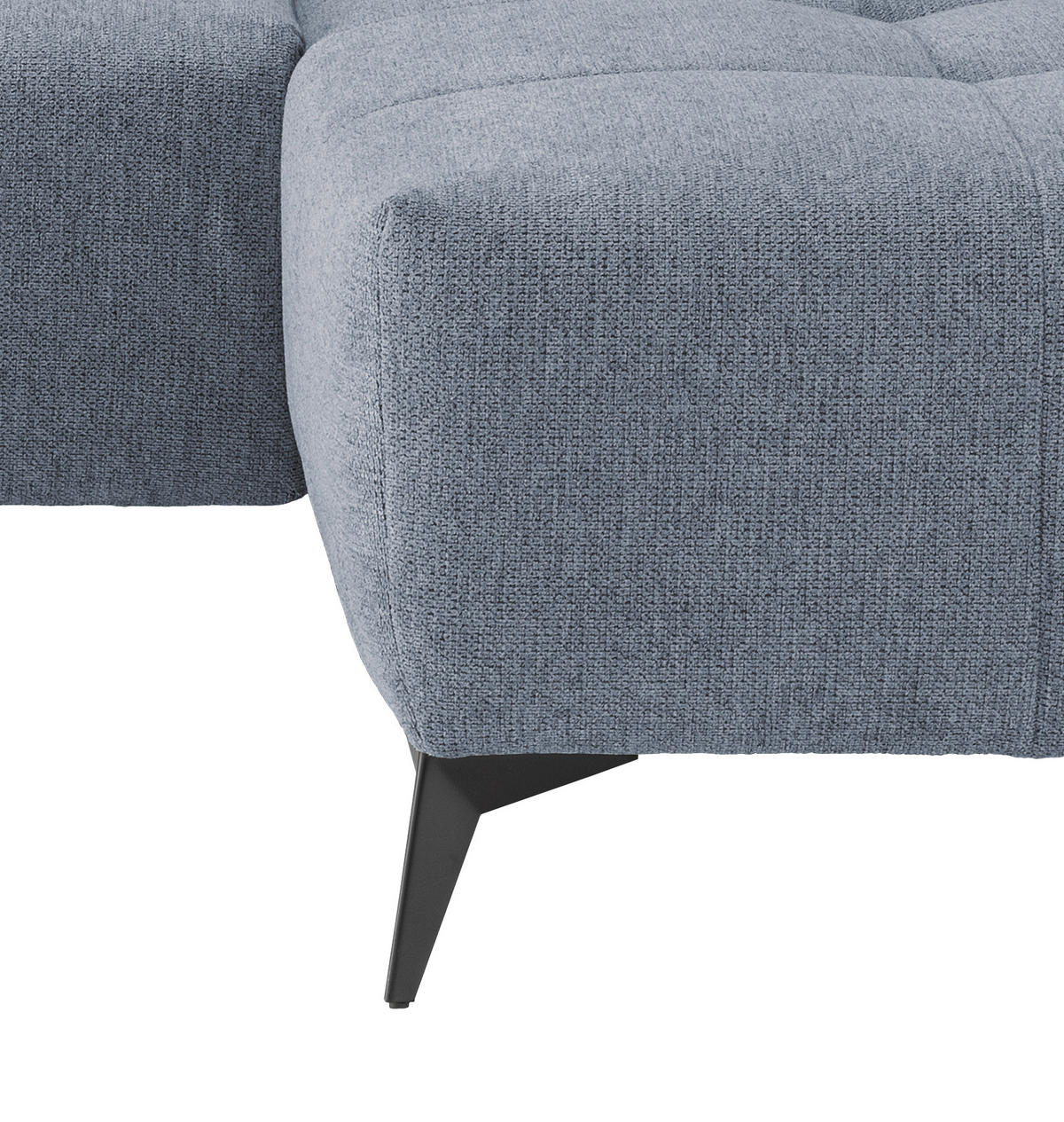 ECKSOFA in Chenille Hellblau  - Schwarz/Hellblau, Modern, Textil/Metall (258/180cm) - Livetastic