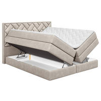 BOXSPRINGBETT 160/200 cm  in Beige  - Beige/Schwarz, MODERN, Holzwerkstoff/Kunststoff (160/200cm) - MID.YOU