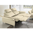 3-SITZER-SOFA Latina in Echtleder Ecru   - Ecru/Alufarben, Design, Leder/Metall (190/82/99cm) - Dieter Knoll