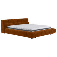 POLSTERBETT 180/200 cm,  in Braun,  - Schwarz/Braun, Design, Textil/Metall (180/200cm) - Belluti