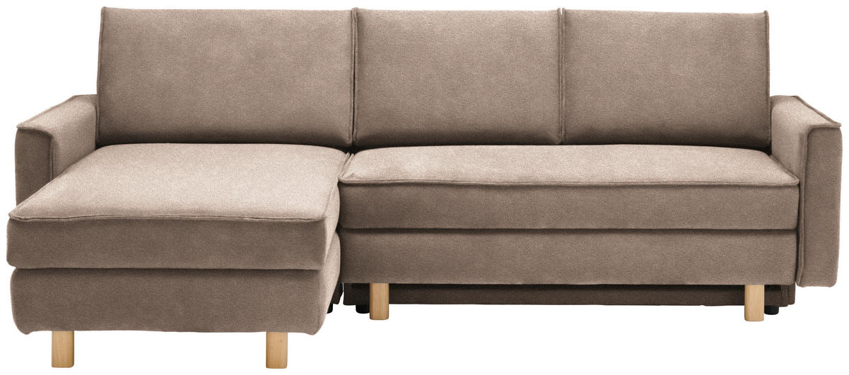 ECKSOFA in Chenille Braun  170/237 cm  - Eichefarben/Braun, KONVENTIONELL, Holz/Textil (170/237cm) - Sedda
