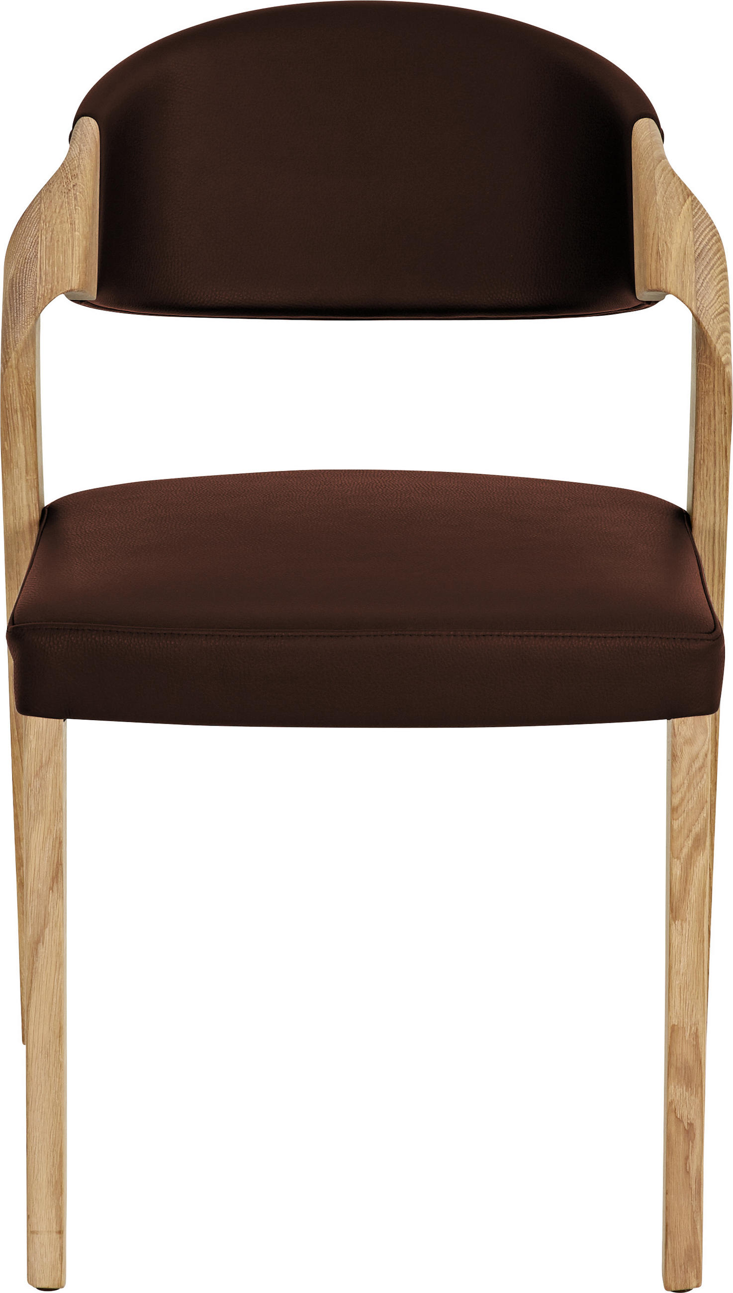STUHL Echtleder Eichefarben, Bordeaux Altholz, Eiche massiv  - Eichefarben/Bordeaux, Natur, Leder/Holz (53/82/57cm) - Voglauer