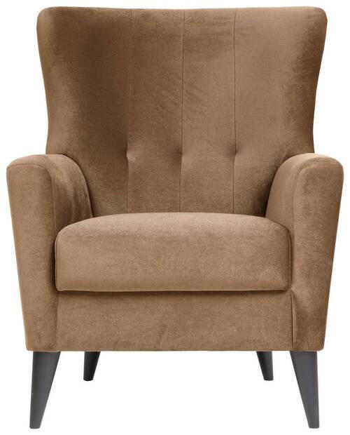 OHRENSESSEL in Velours Taupe  - Taupe/Schwarz, KONVENTIONELL, Kunststoff/Textil (72/96/77cm) - Livetastic