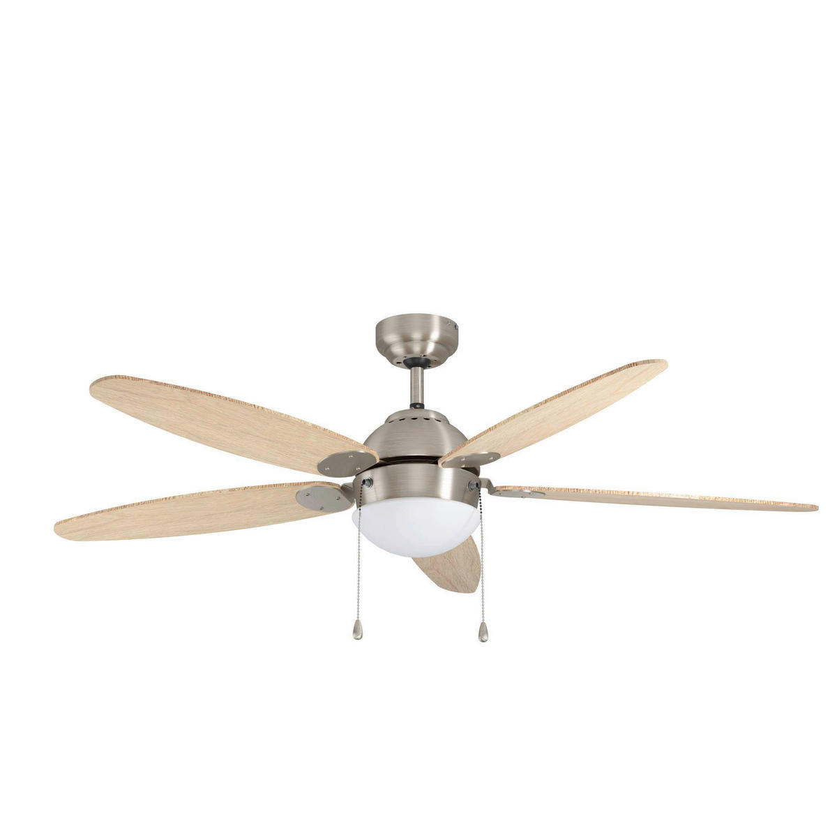 Ventilator mit Beleuchtung 132/40,5 cm  - Hellbraun/Dunkelbraun, Basics, Holz/Metall (132/40,5cm) - Eglo