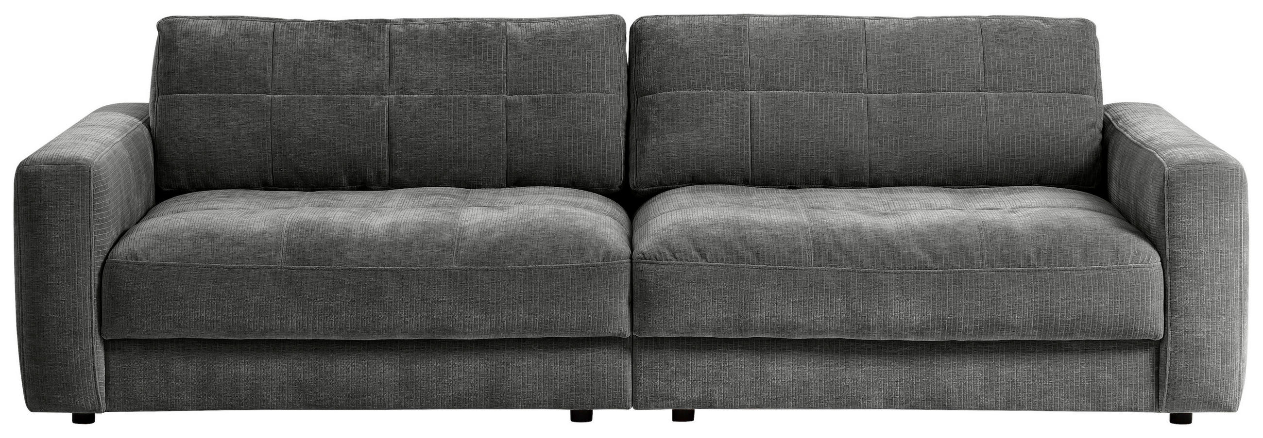 BIGSOFA Cord Dunkelgrau  - Dunkelgrau/Schwarz, MODERN, Textil (264/83/111cm) - MID.YOU