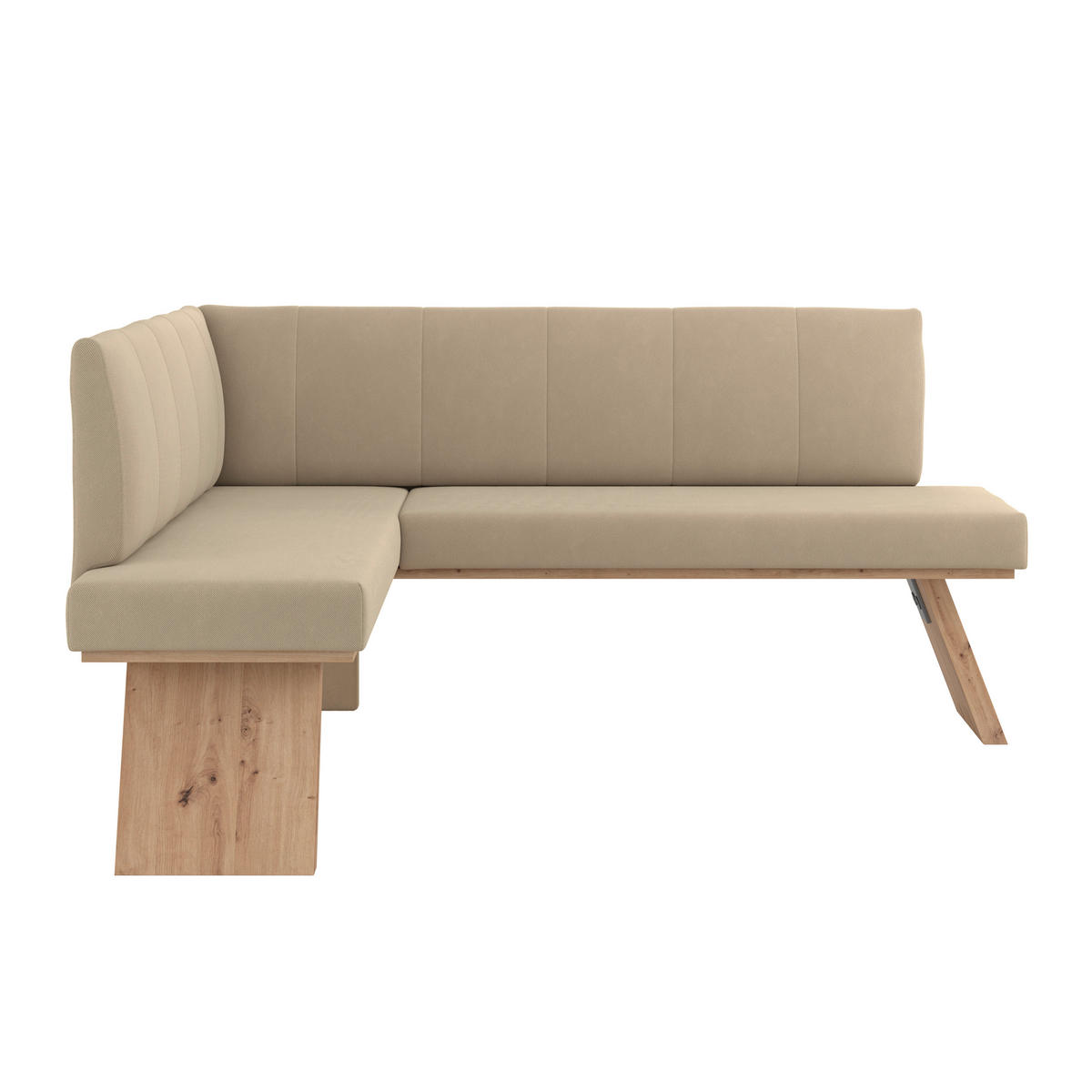 ECKBANK 150/185 cm Webstoff Beige   - Eichefarben/Beige, KONVENTIONELL, Textil (150/185cm) - Livetastic