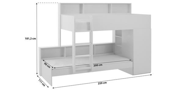 ETAGENBETT 90/200 cm Eiche Artisan  - Eiche Artisan, Design, Holzwerkstoff (90/200cm) - Xora