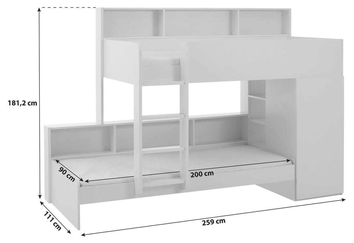 ETAGENBETT 90/200 cm Eiche Artisan  - Eiche Artisan, Design, Holzwerkstoff (90/200cm) - Xora