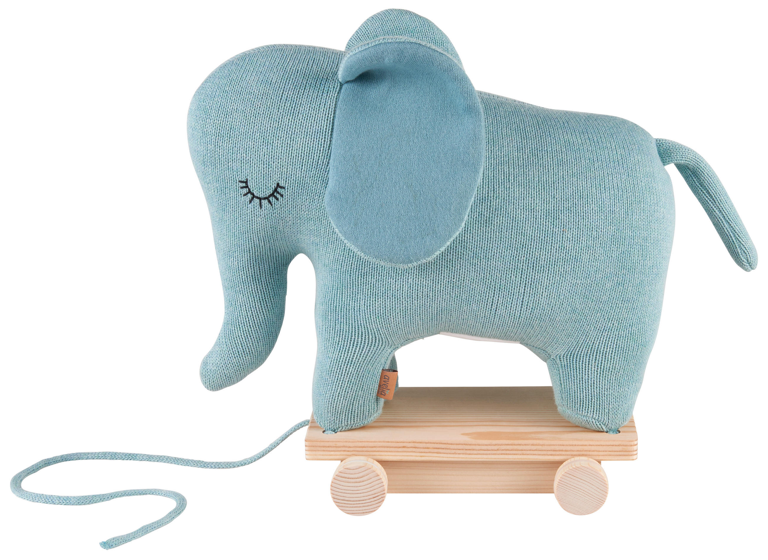 NACHZIEHTIER Elefant - Mintgrün, Natur, Textil (34/28cm) - Avelia