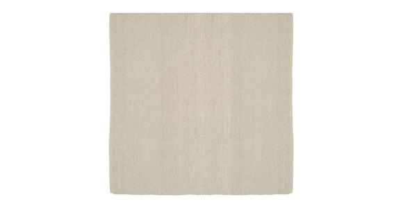 HANDWEBTEPPICH 200/200 cm Helsinki Naturfarben, Weiß quadratisch  - Naturfarben/Weiß, Basics, Textil (200/200cm) - Linea Natura