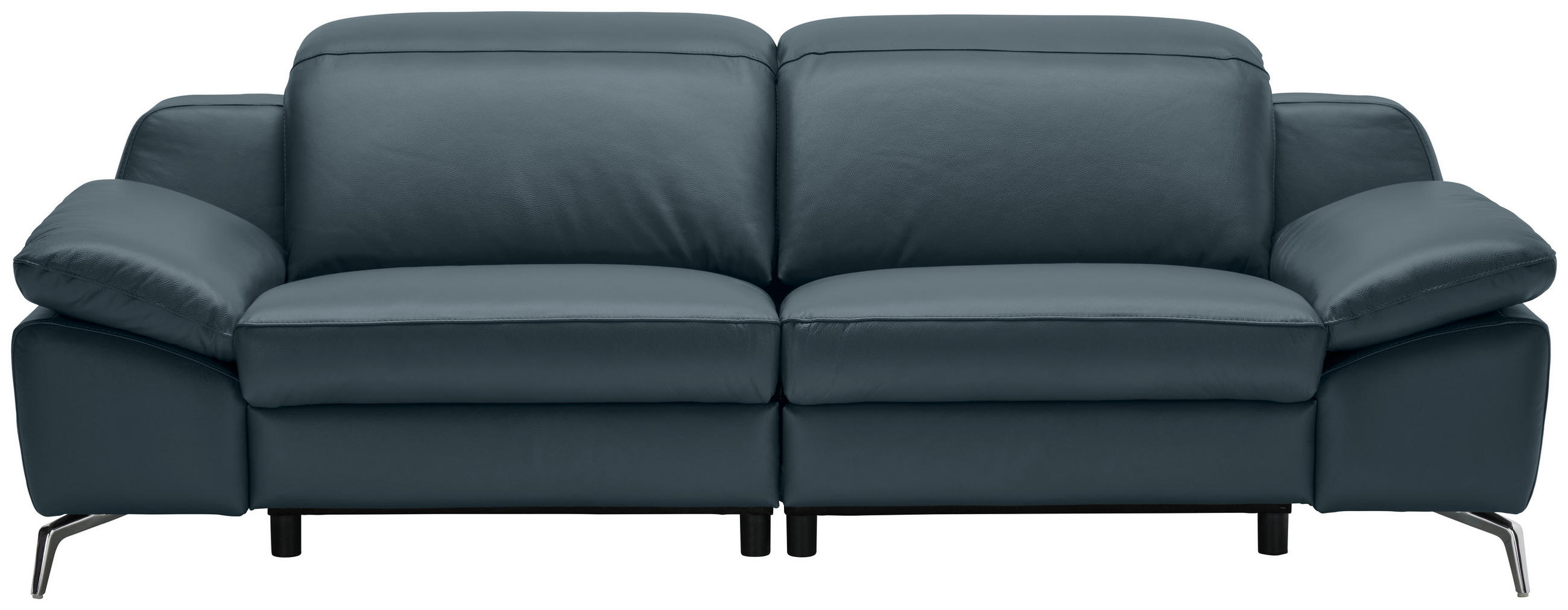 TŘÍMÍSTNÁ POHOVKA, tmavě modrá, pravá kůže - tmavě modrá, Design, kov/kůže (234/83-99/110cm) - Celina Home
