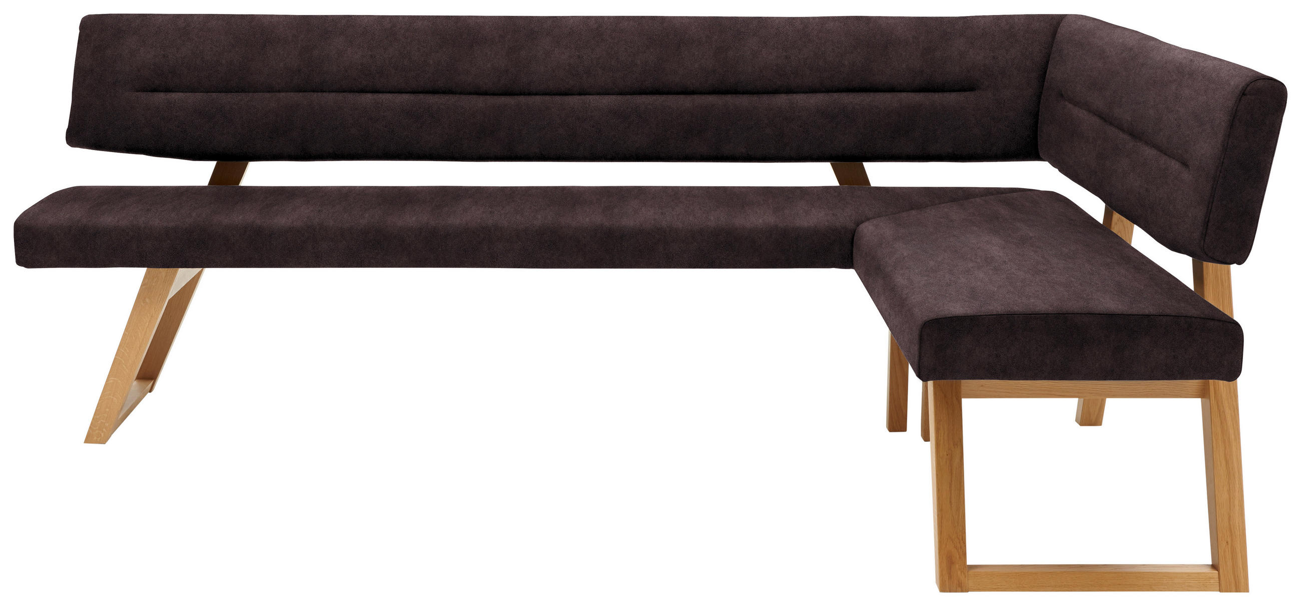 ECKBANK 195/155 cm  in Dunkelbraun  - Eichefarben/Dunkelbraun, KONVENTIONELL, Holz/Textil (195/155cm) - Dieter Knoll