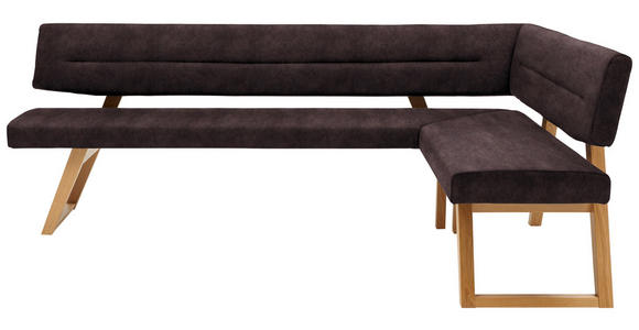 ECKBANK 195/155 cm  in Dunkelbraun  - Eichefarben/Dunkelbraun, KONVENTIONELL, Holz/Textil (195/155cm) - Dieter Knoll