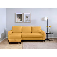 ECKSOFA Moli Gelb  - Gelb/Schwarz, Design, Textil/Metall (236/148cm) - MID.YOU